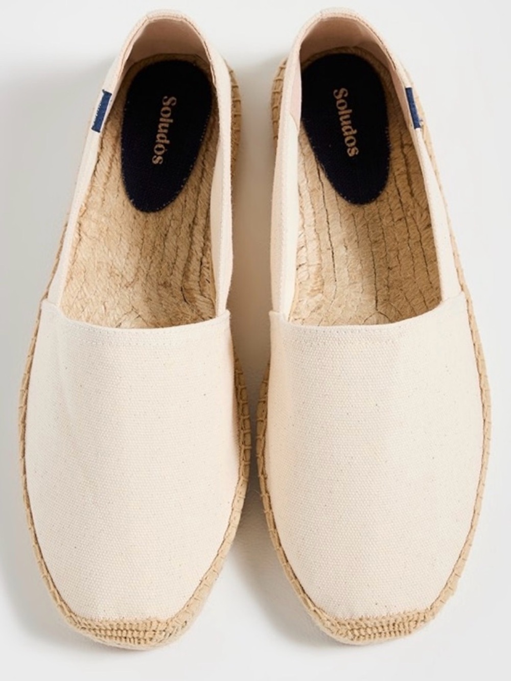 Soludos Cream Canvas Slip-On Espadrilles
